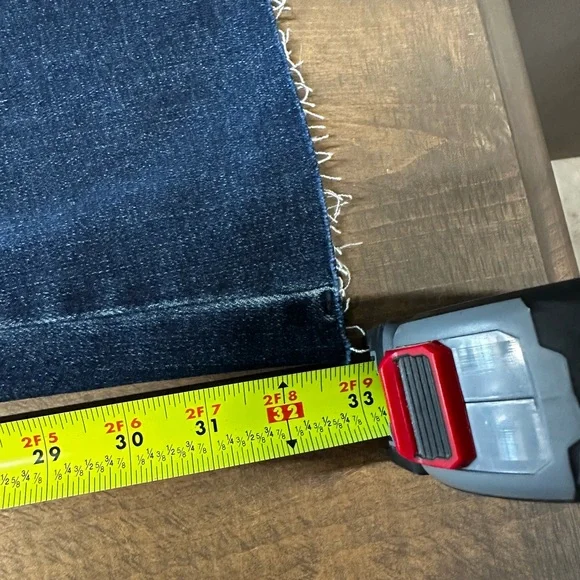 Judy Blue Women’s Dark Blue Flare Fit Jeans with Rhinestone Accents & Raw Hem - Picture 13 of 13